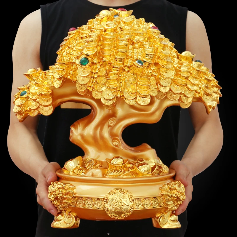 大号发财树摆件摇钱树新开店铺送礼吧台招财摇钱树摆件招财风水