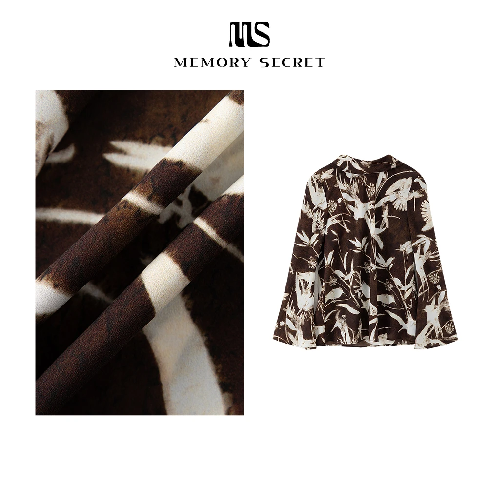 【MS】 知许  气质飘带提花长袖衬衫MS53072186-A