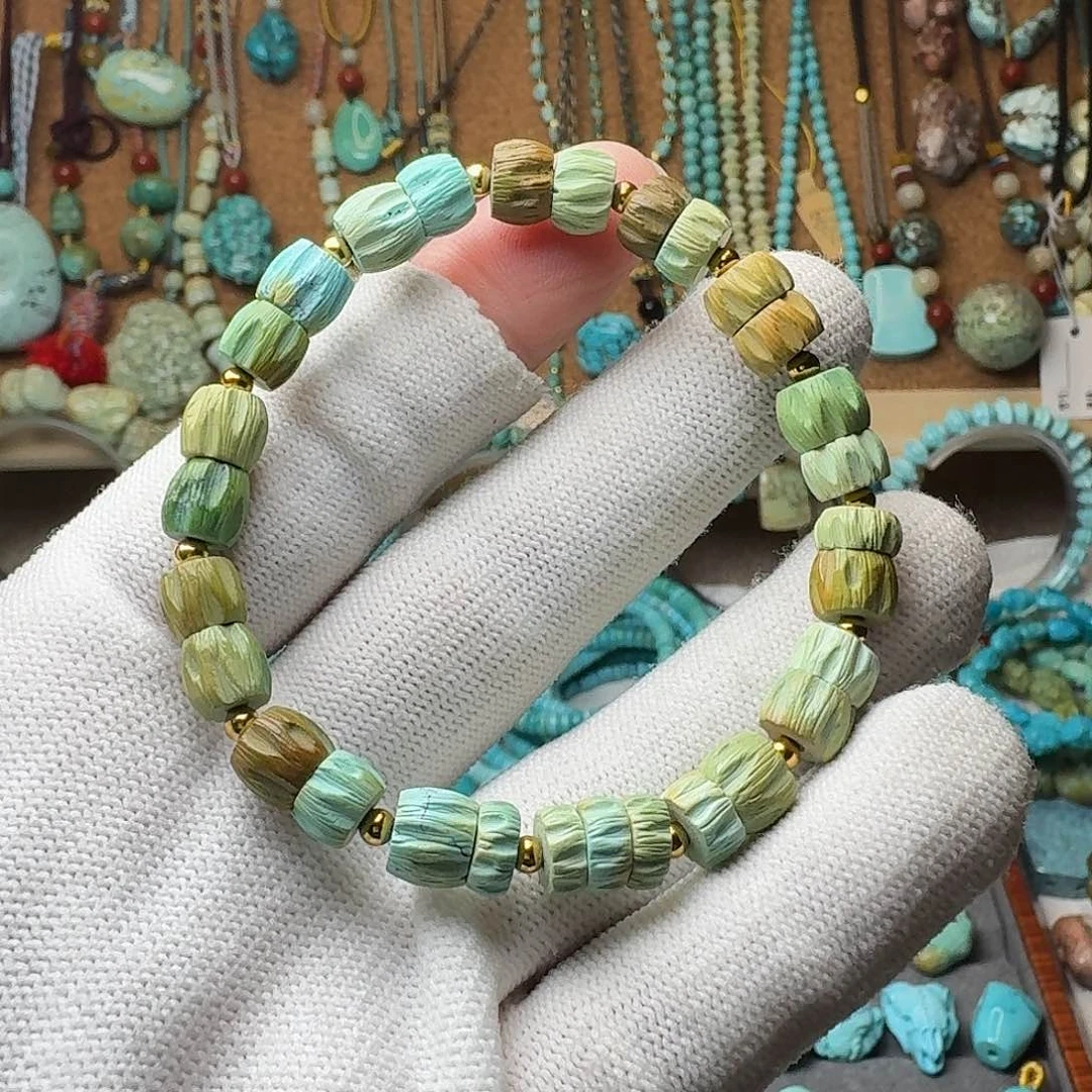 绿松石珠宝奇石未镶嵌清*14.3g