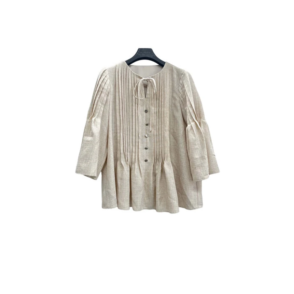 S·DEER短袖秋季常规款V领大码衬衫圆领时尚百搭上衣S253Z0557