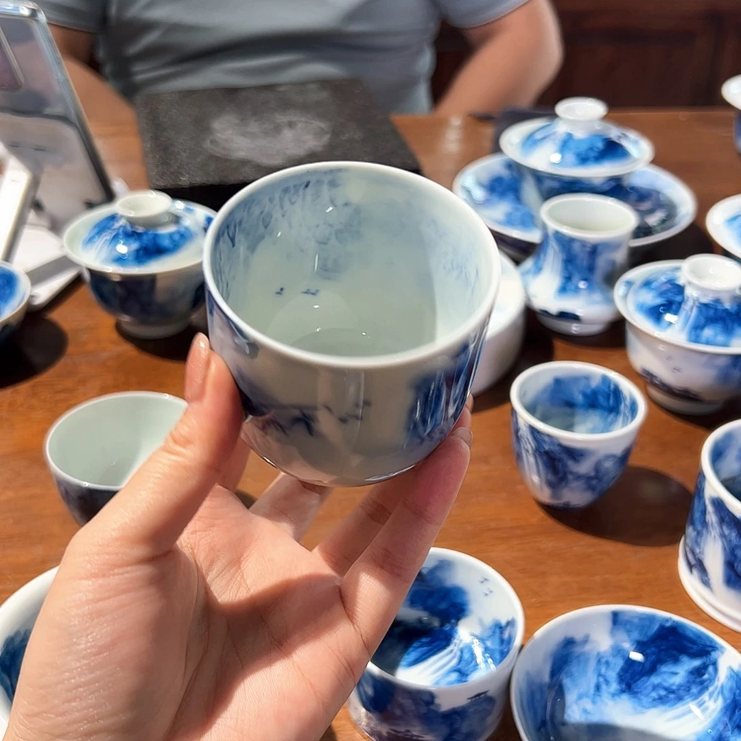 杯朵*青花手绘山水主人杯