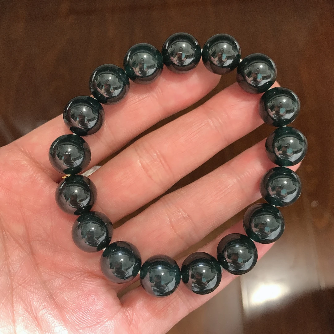 天然缅料a货 12+圆珠手串913