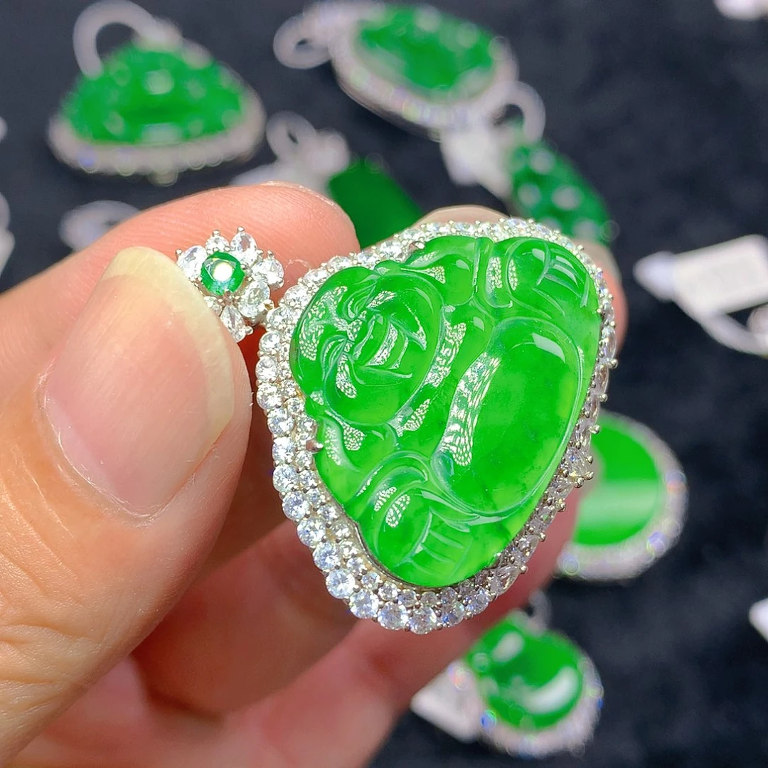 翡翠银S925镶嵌颈饰我