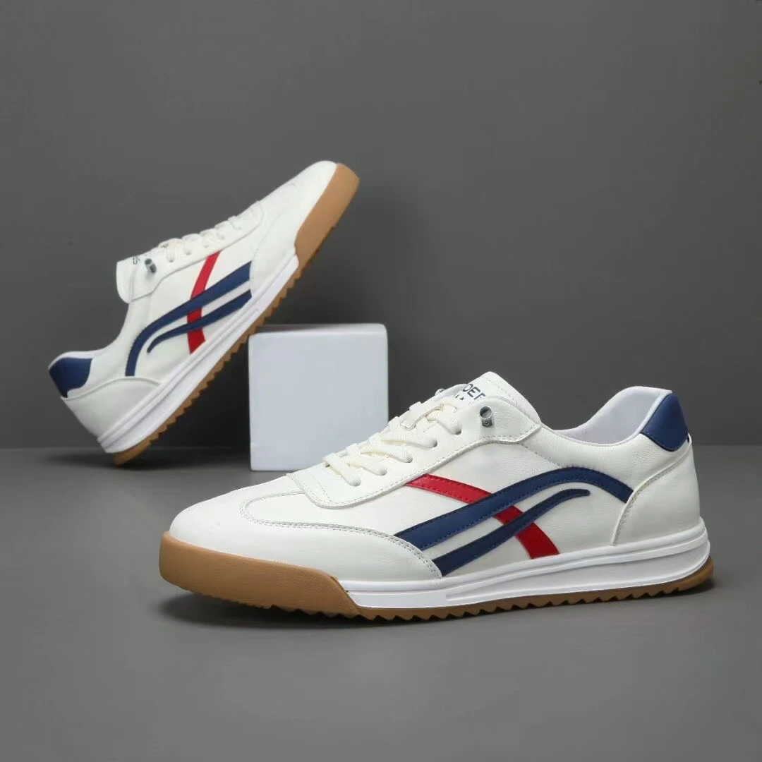 男士真皮运动休闲鞋春秋新款时尚拼色百搭潮流舒适平底板鞋男鞋