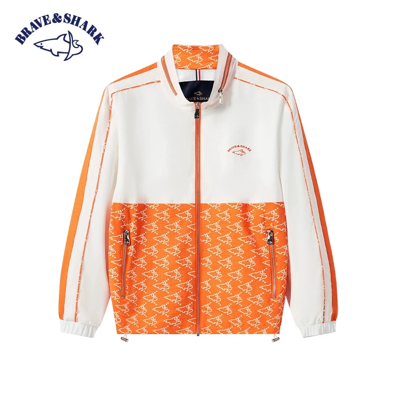 【官方正品】BRAVE&SHARK/鲨鱼2025新款撞色外套商务休闲轻奢男装潮