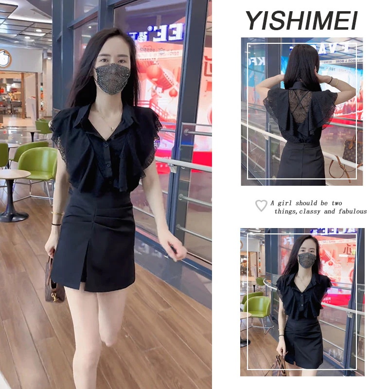 夏季穿搭一整套女2025新款时尚小众设计上衣百搭显瘦短裙两件套
