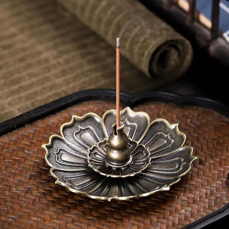 【古铜色】莲花香插  线香盘香通用型