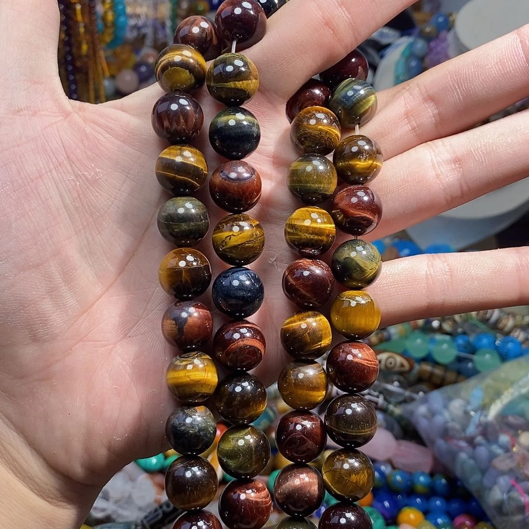 石英质玉未镶嵌，彩虎14mm，