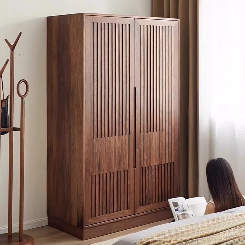 苏作集北美黑胡桃木衣柜实木衣柜整体大衣衣柜家用衣橱新中式简约