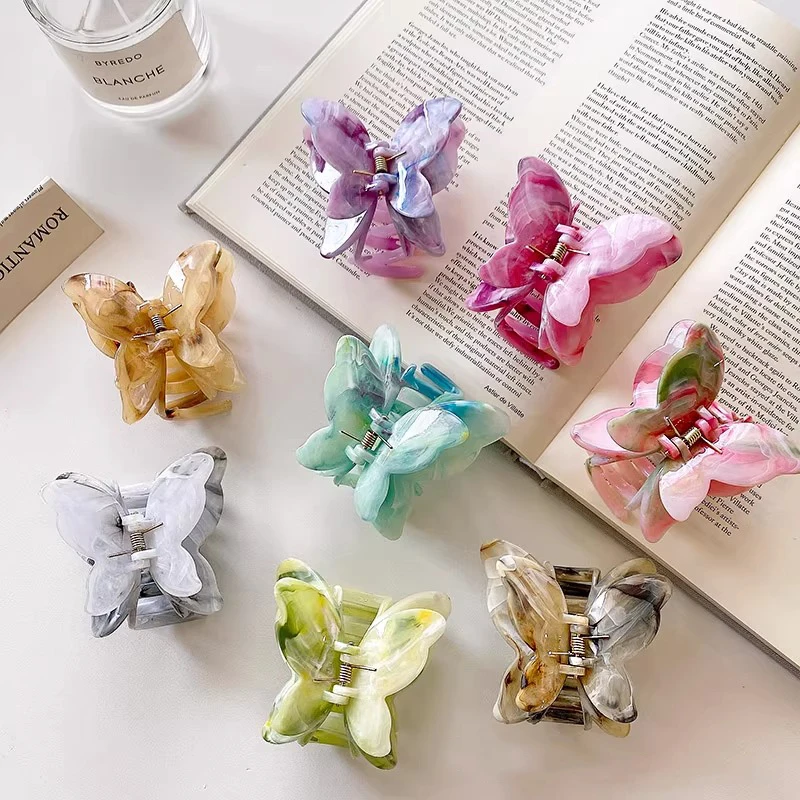 超仙晕染蝴蝶抓夹后脑勺盘发气质鲨鱼夹高级感发卡2025新款头饰