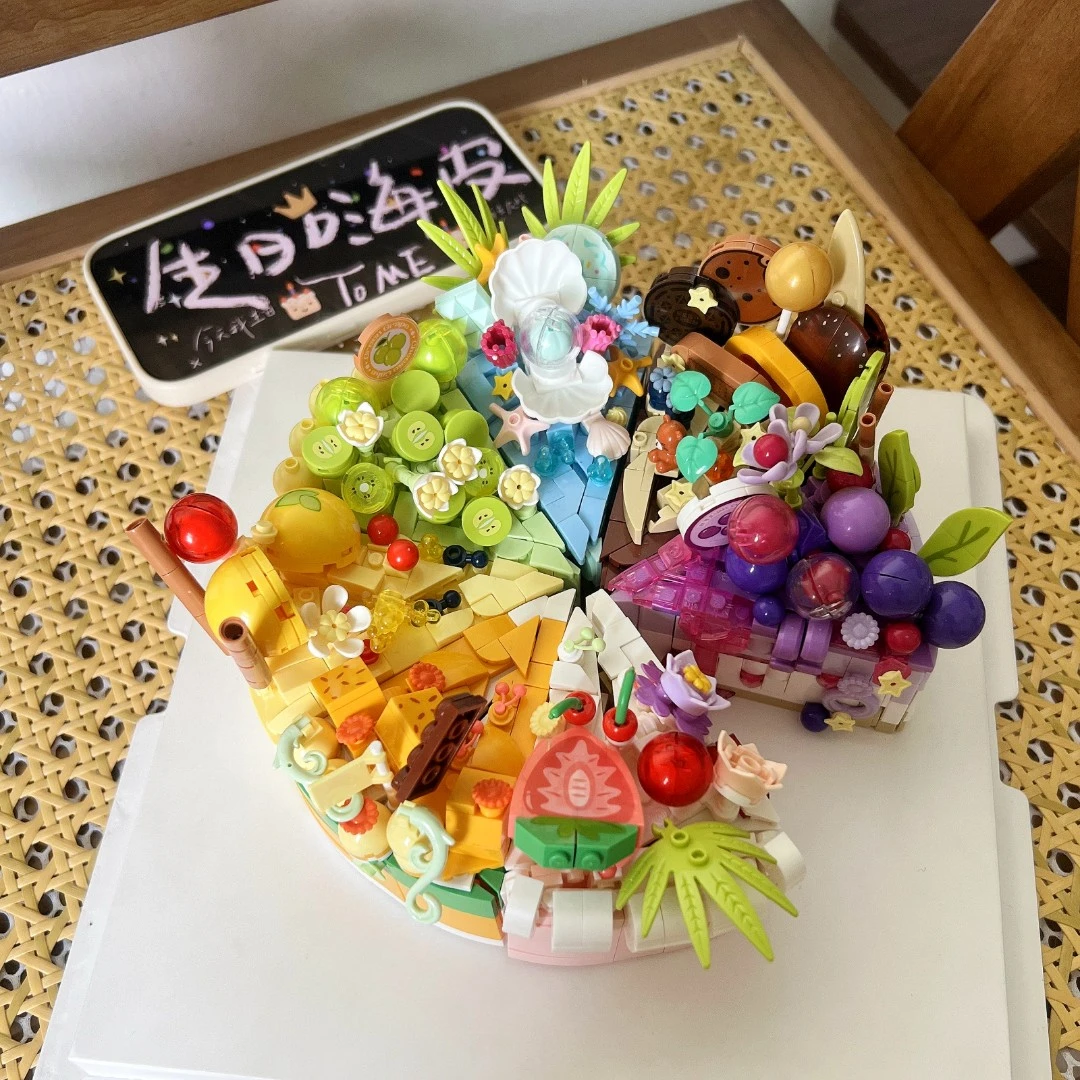 网红拼装蛋糕积木生日礼物儿童益智玩具手工diy女孩女生闺蜜礼物