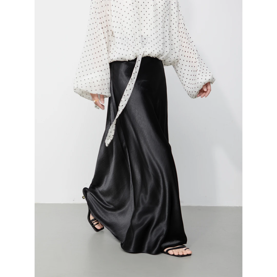 BELIN 【海边夜曲】光泽感丝滑凉感缎面鱼尾裙优雅气质半身裙女