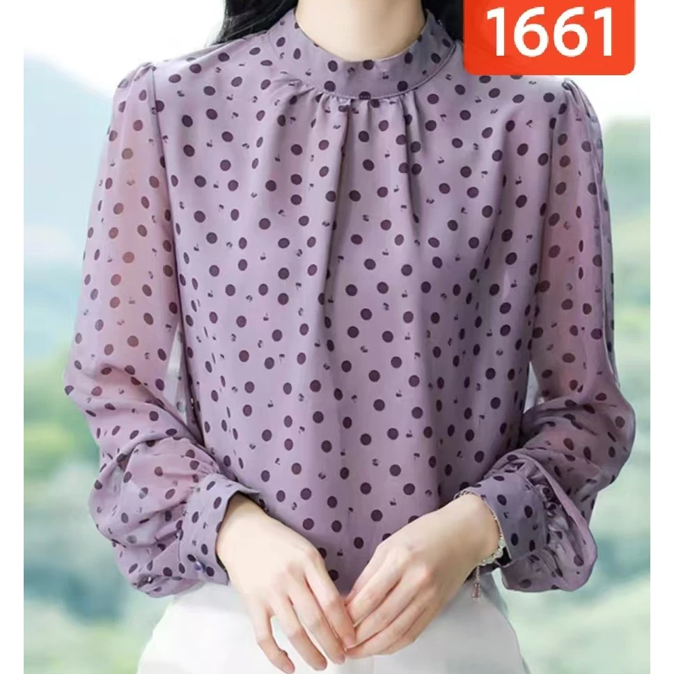1661-29【波点】新款女士小衫