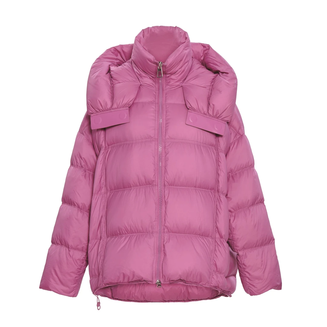 C CR.LU/可路莎火龙果色羽绒服女士轻薄