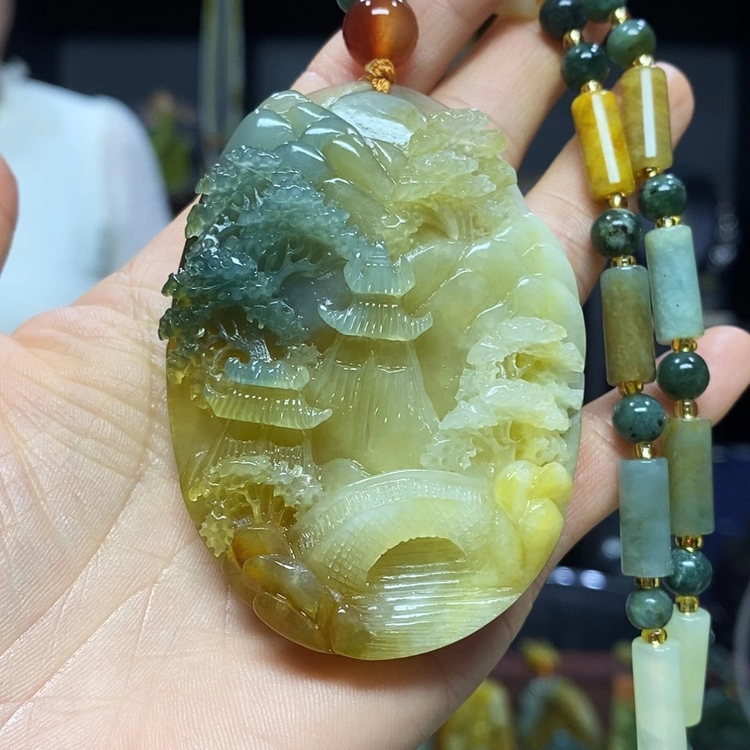 未镶嵌岫玉挂件吊坠手把件
