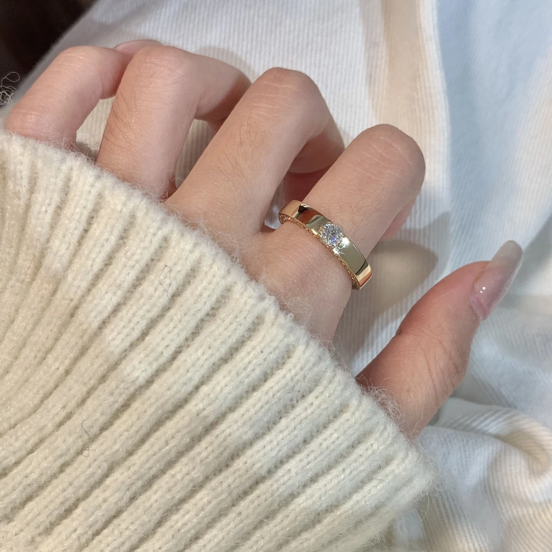 金杰福 Q【真爱守护】30分莫桑石意大利工艺小众戒指女