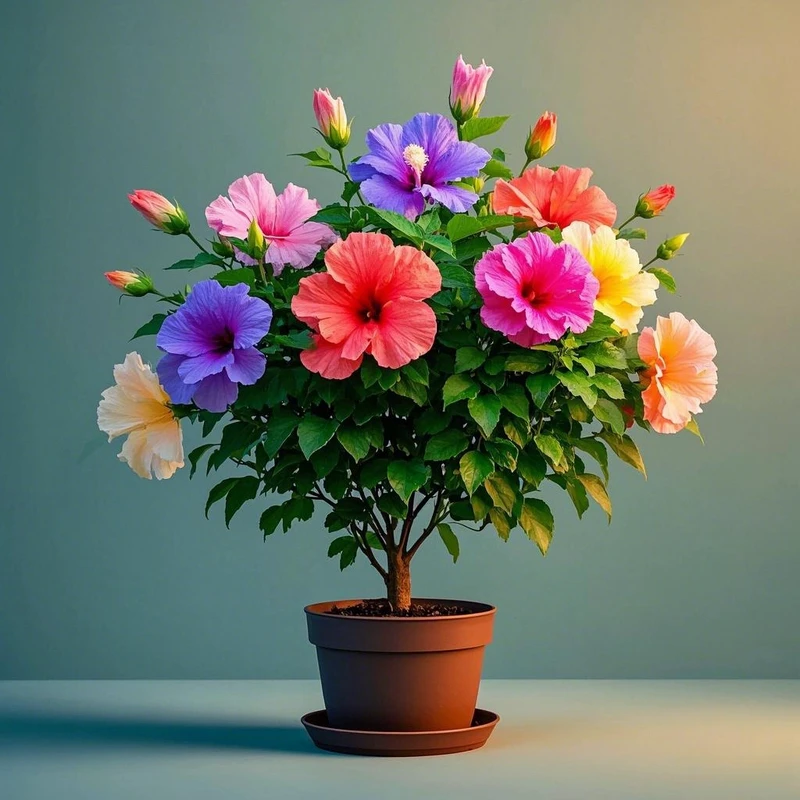 新品木槿花盆栽室内植物四季开花绿植阳台花苗好养木槿浓香型大花