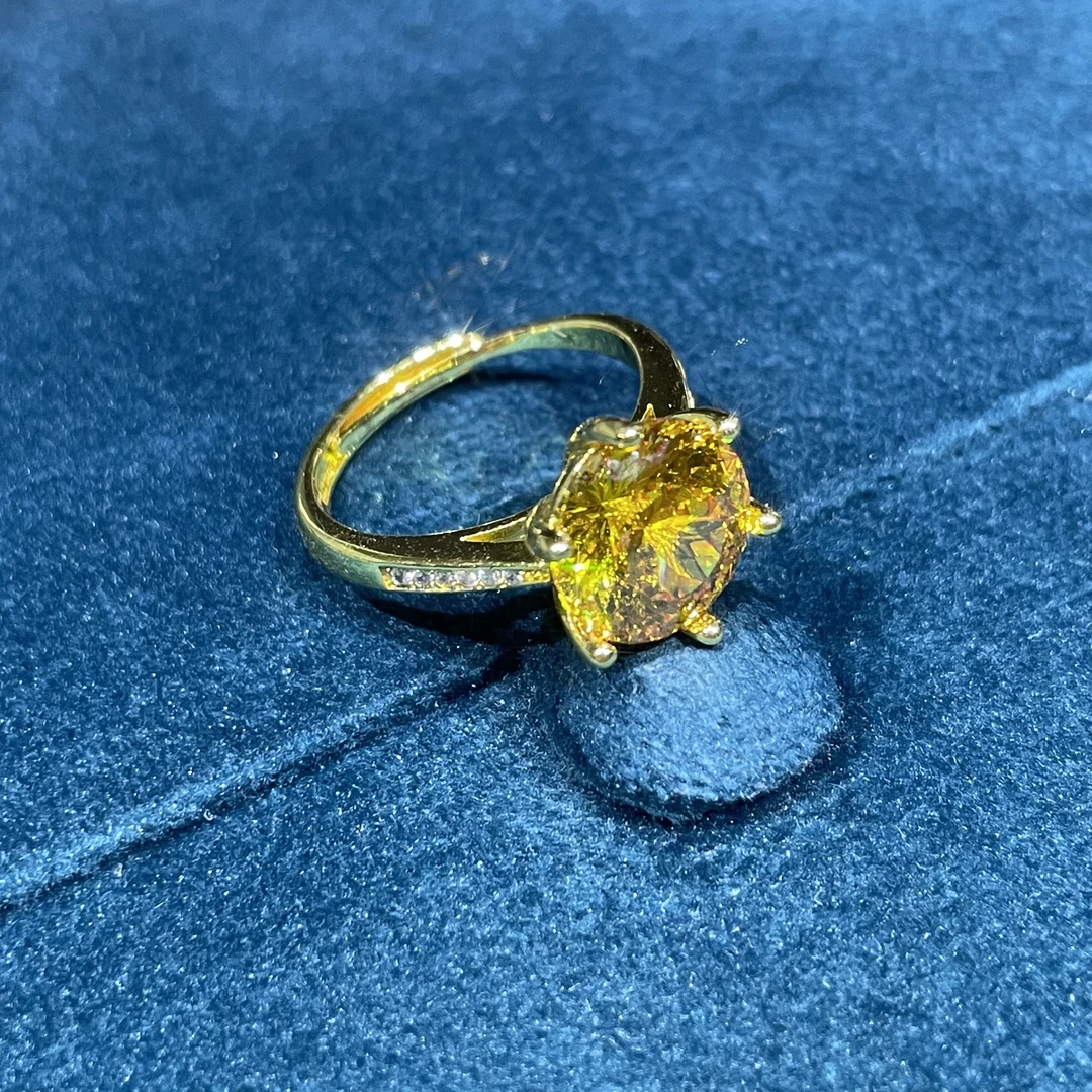 【南非库里南】NFKLN 高端奢华定制 黄色六爪戒指 564