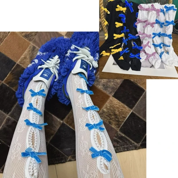 蕾丝蝴蝶结小腿袜及膝袜百搭高级轻奢品质ins设计师穿搭街拍网红