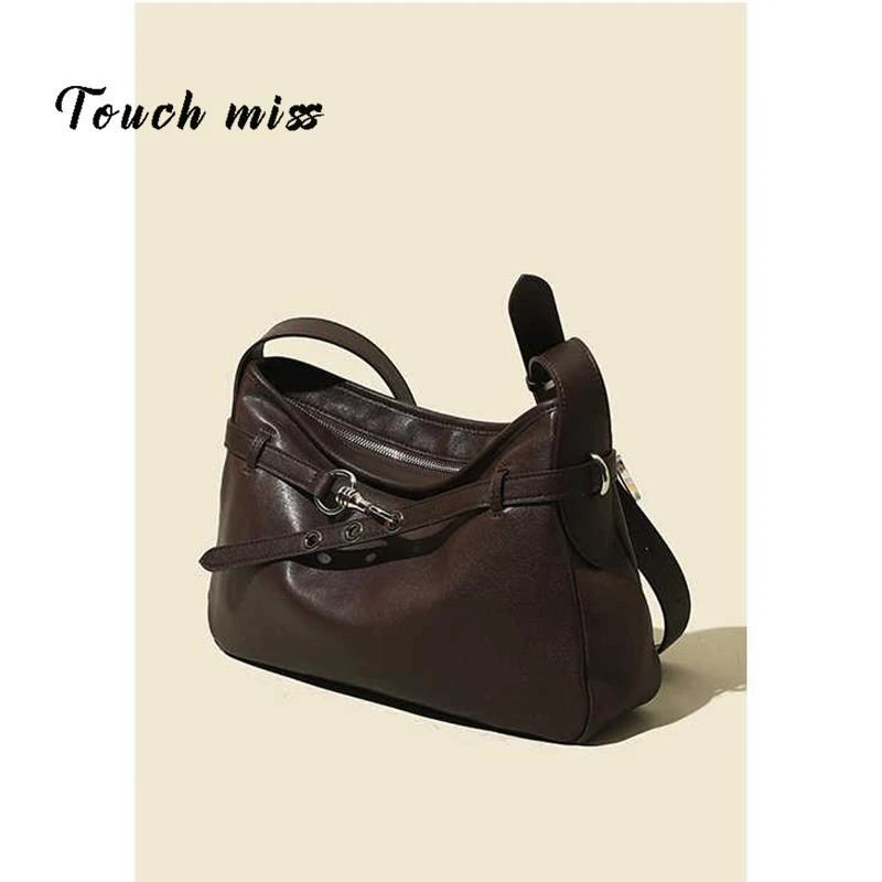 法国TOUCH MISS小众设计羊皮托特包女新款通勤腋下包单肩斜挎包冬