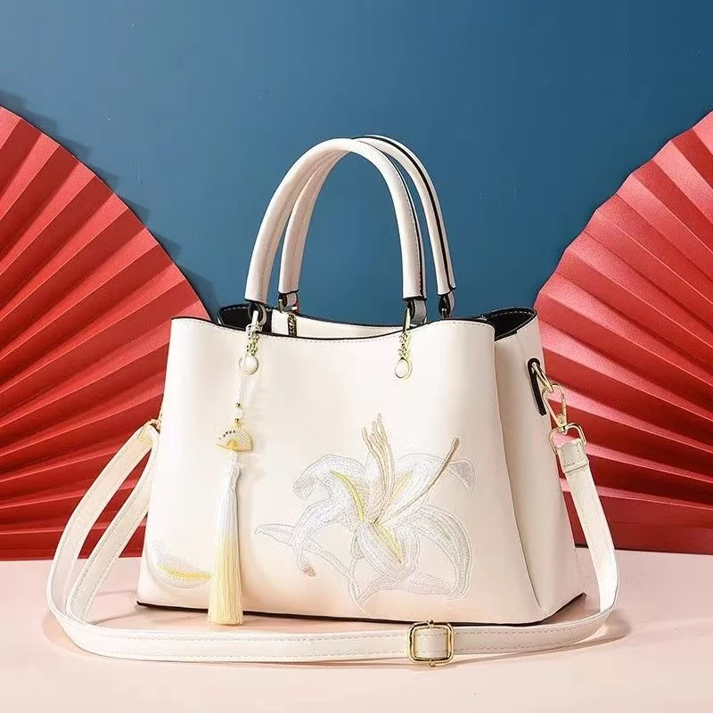 母亲节礼物包包国风刺绣妈妈包2025新款手提包女大气单肩斜挎包女