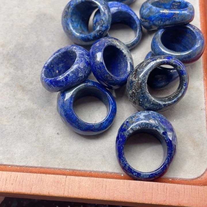 玛瑙/玉髓合金珠宝半成品2个17-20mm青金石戒指