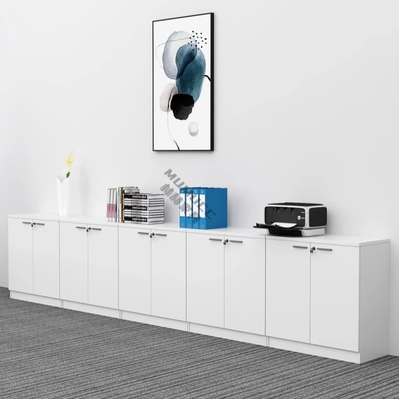 办公室文件柜矮柜简约现代资料柜档案柜木质储物柜落地柜隔断定制