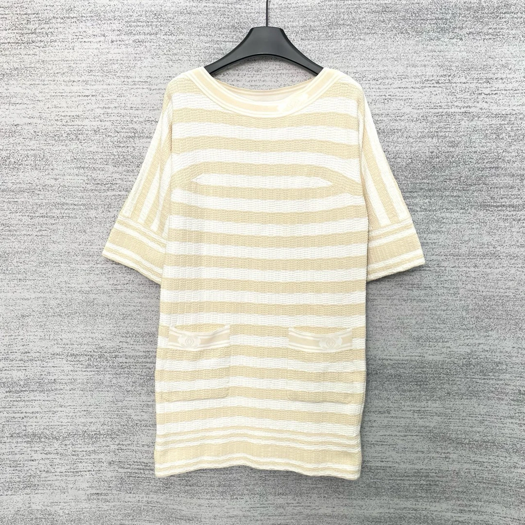 99新 Chanel/香奈儿 条纹连衣裙/尺码36/WX109211