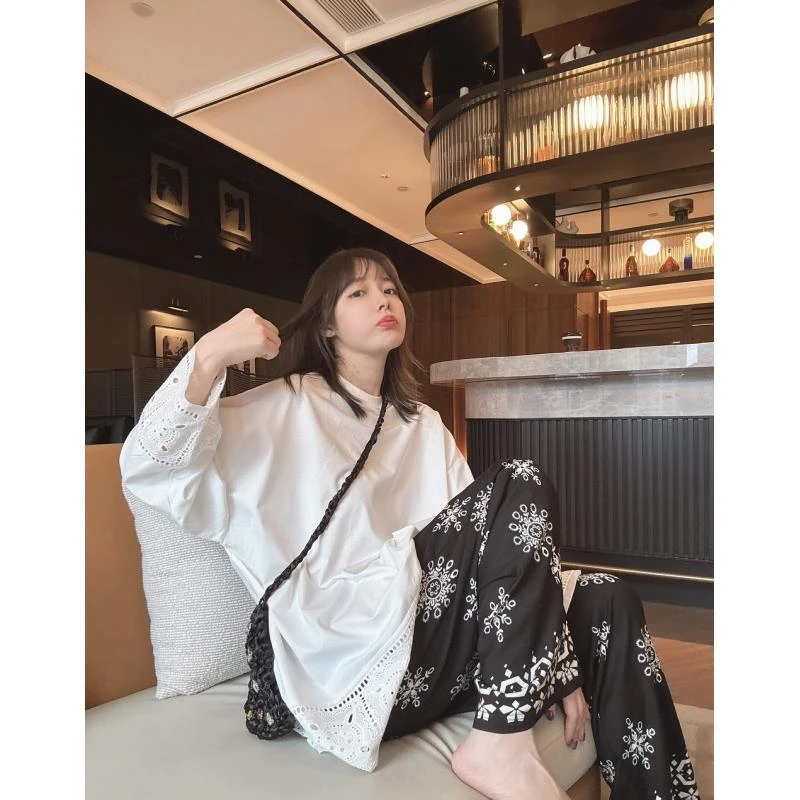 BETTER JOELAY -大版【毛绒奶球】百搭宽松可爱休闲长袖T恤KH3038