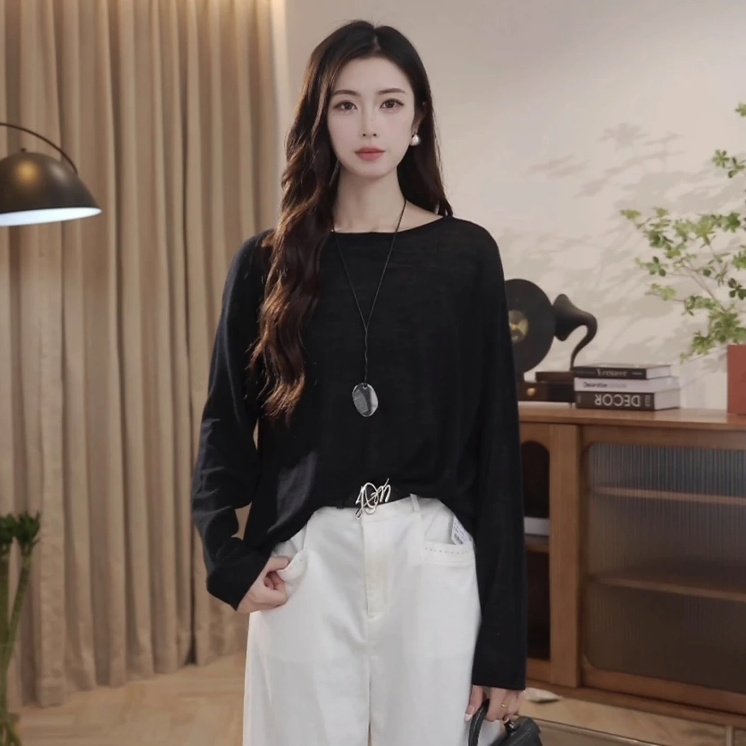 【幻彩】时尚宽松显瘦羊毛针织T恤欧若风