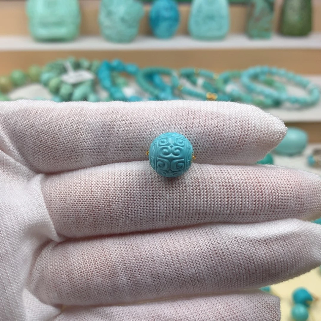 未镶嵌绿松石珠宝奇石10.7mm