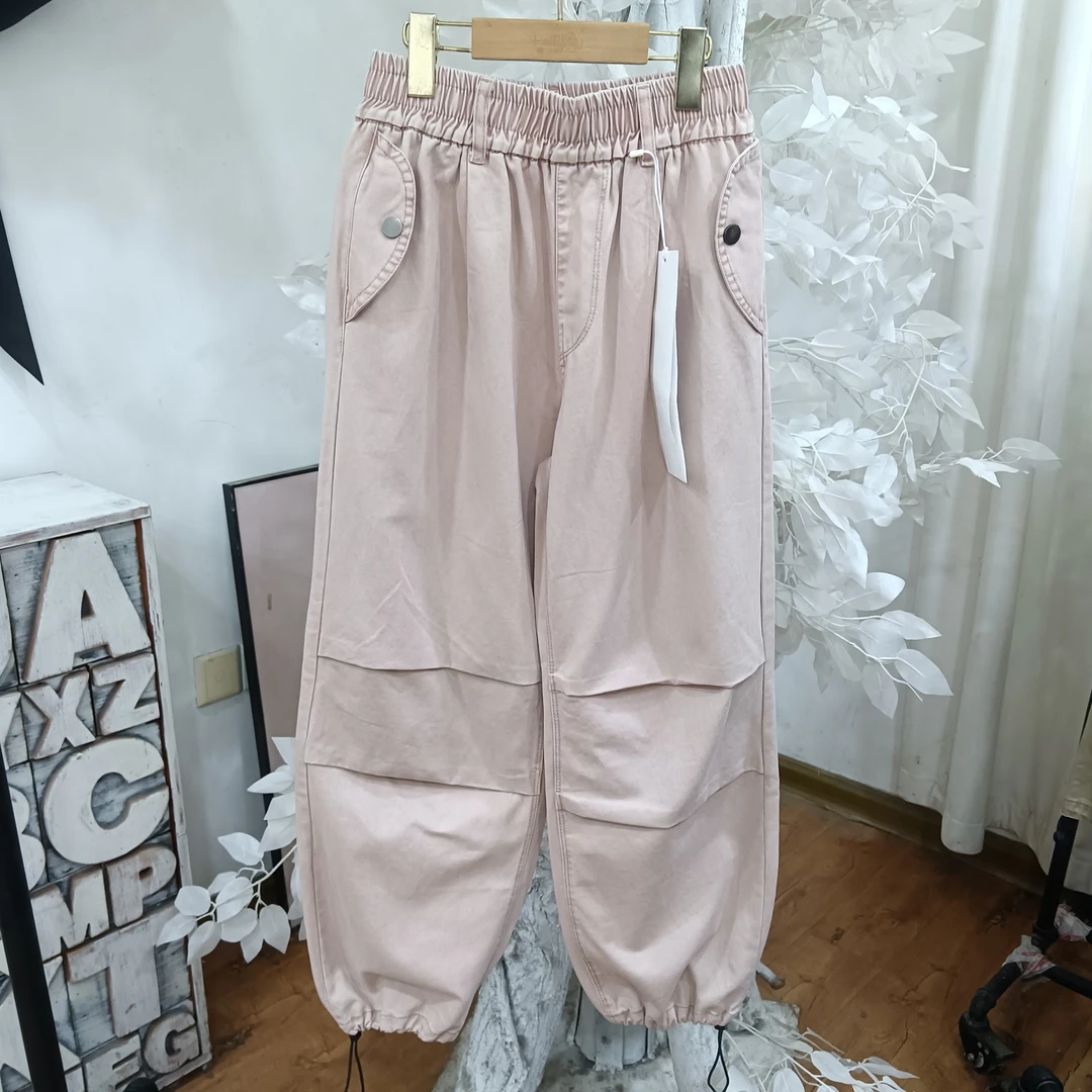 H342粉色休闲工装裤