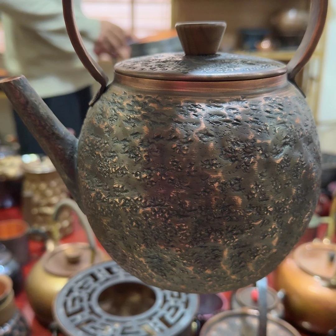 紫铜手工制作烧水壶