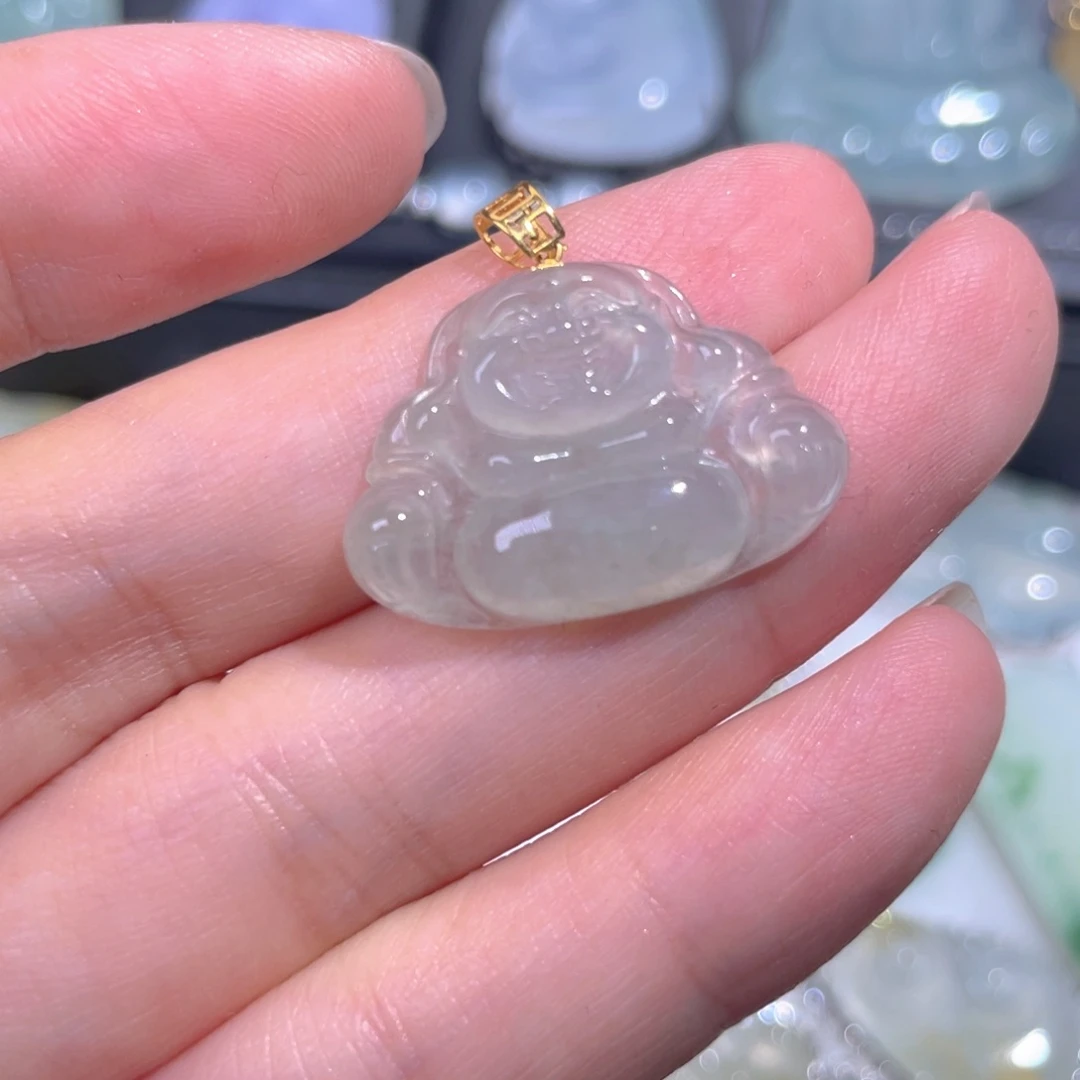 颈饰18K金镶嵌翡翠翡翠