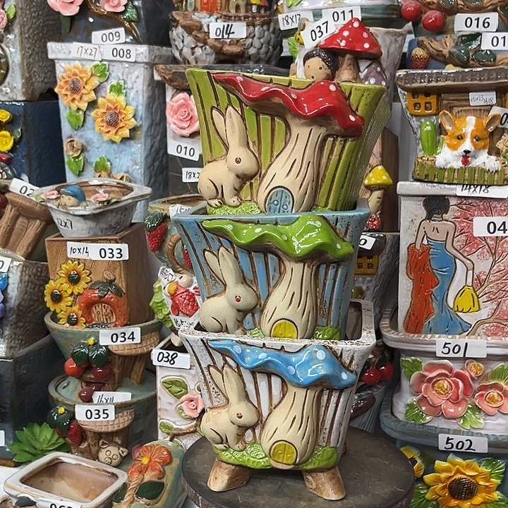 粗陶材质多肉花盆