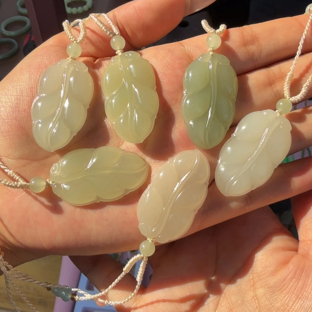 和田玉未镶嵌颈饰和田玉叶子门总F多样性拍一发一