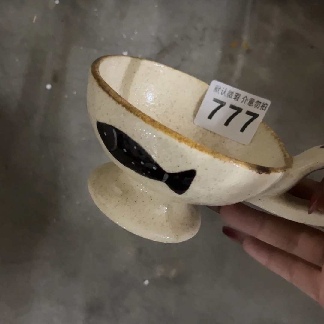 陶微瑕双鱼单柄杯一个777