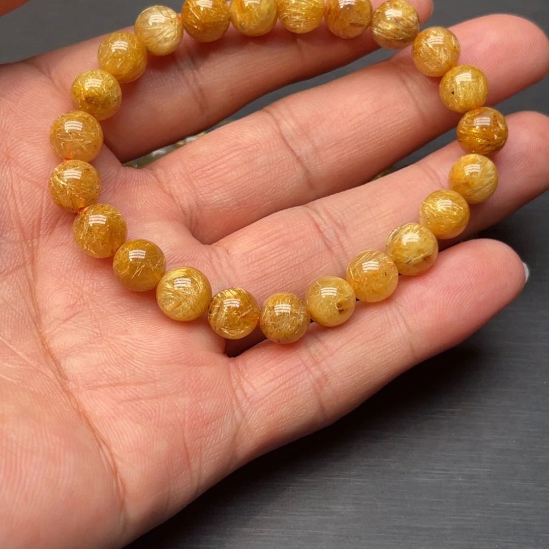 小***咩未镶嵌发晶手串金钛晶