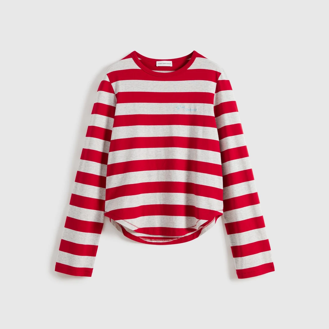 SHORT SENTENCE 短句 25AW早秋新款 宽条纹修身长袖T恤