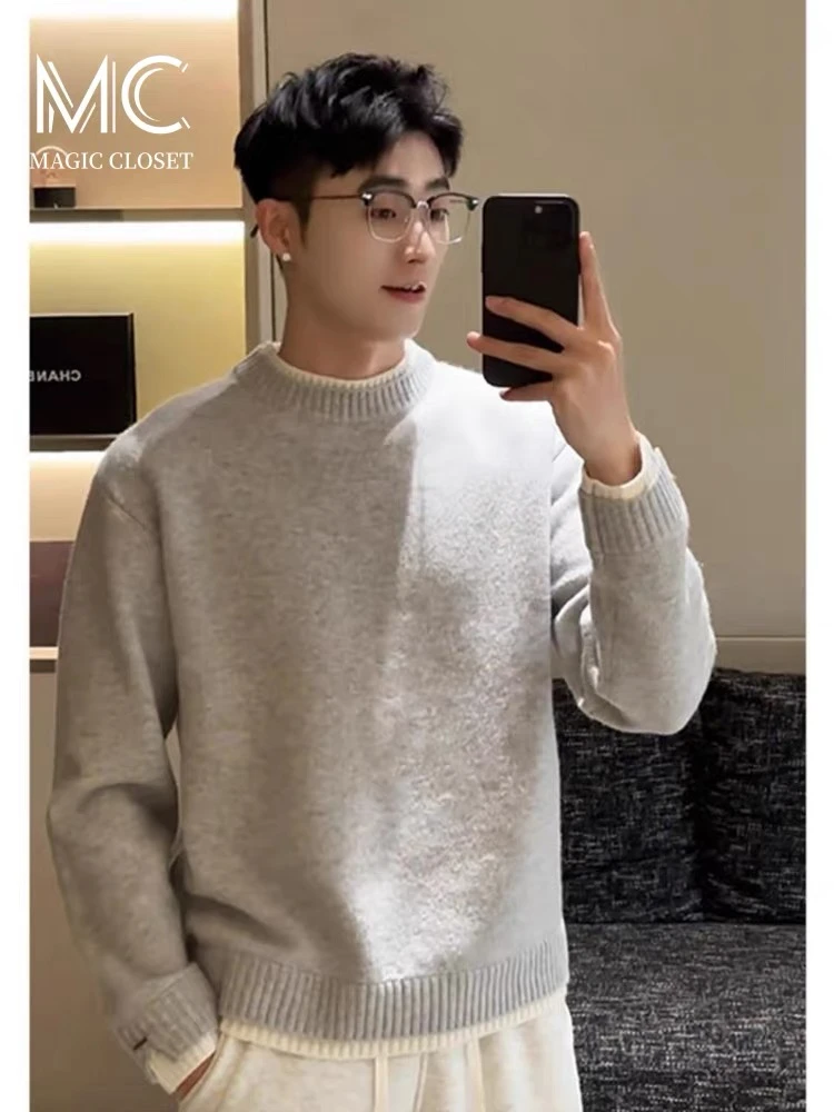 某保168！老钱风假两件毛衣男女