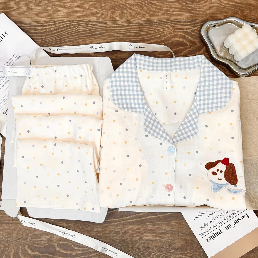 【夏季云朵棉带胸垫】月子服产后哺乳睡衣孕妇喂奶住院服家居服产妇