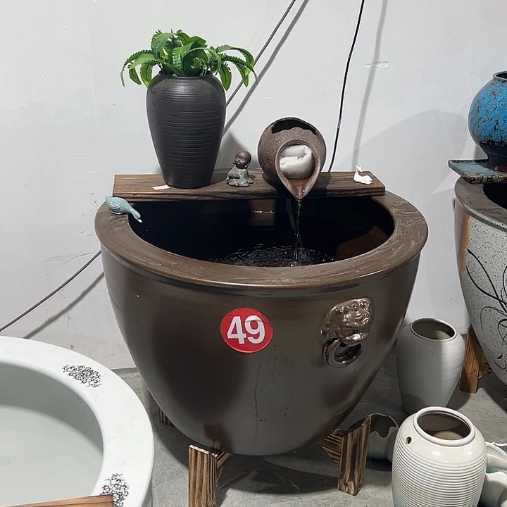 大***鹰景德镇陶瓷鱼缸直径73高度50