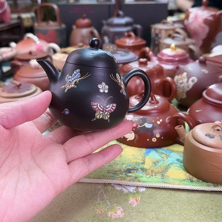 紫砂茶壶蝴蝶高梨