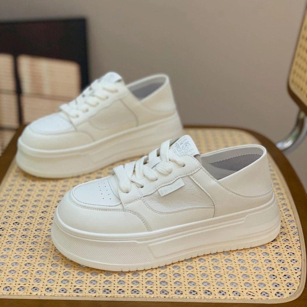 小众高级感真皮两穿板鞋女2025秋季爆款系带百搭休闲校园风小白鞋