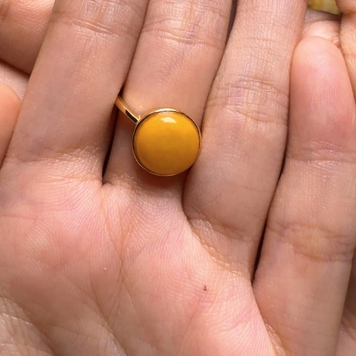 沉***默蜜蜡银S925镶嵌戒指戒指