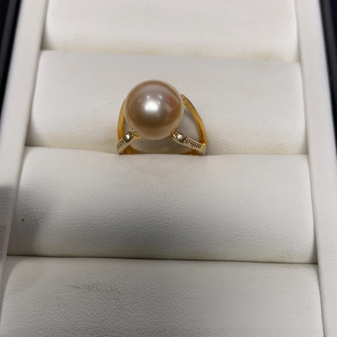 海水珍珠戒圈银S925镶嵌