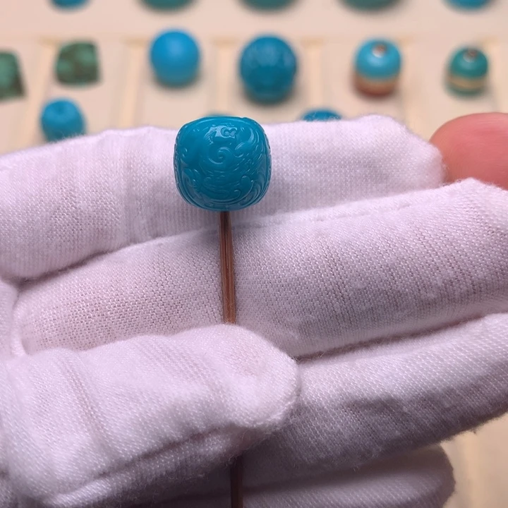 绿松石未镶嵌绿松石龙凤呈祥12.5