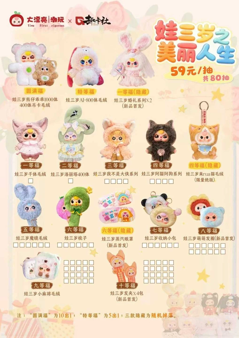 趣卡社-大漂亮潮玩娃三岁之美丽人生福赏盲盒