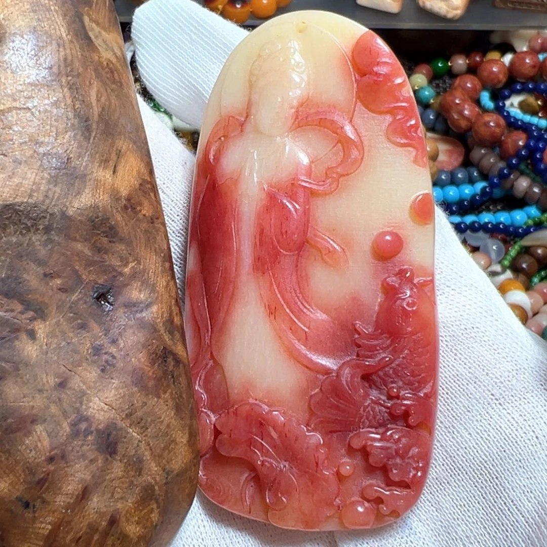 非洲檀香无事牌手把件