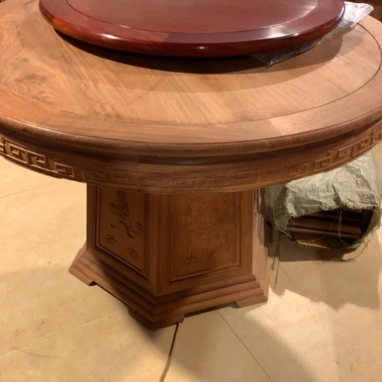 紫檀木类家具就****！缅花138圆桌+餐椅X 4